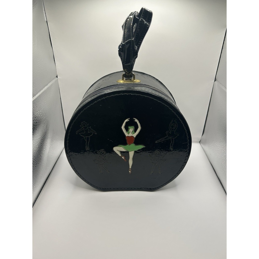 Vintage 1950s Munro Ballet Dance Case Zip-O-Niter Black Ballerina AS-IS